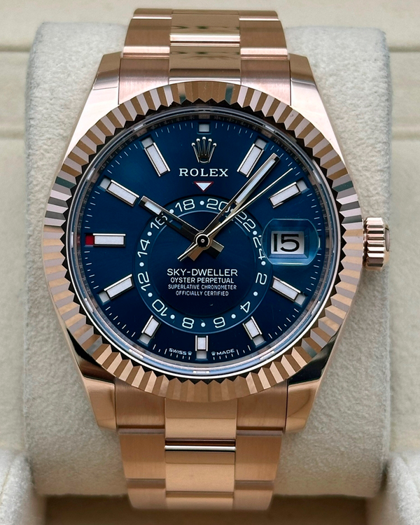 2024 Rolex Sky-Dweller 42MM Blue Dial Rose Gold Oyster Bracelet (336935)
