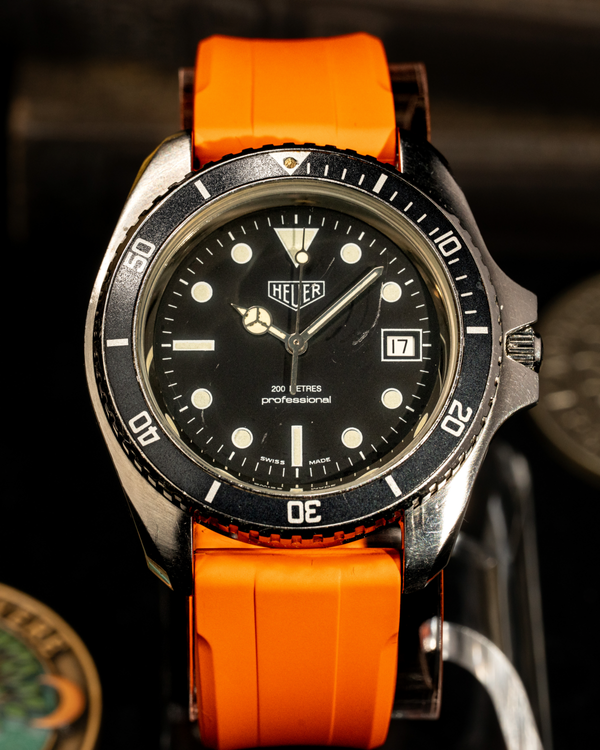 Tag Heuer Professional 42MM Black Dial Aftermarket Rubber Strap (844/5)