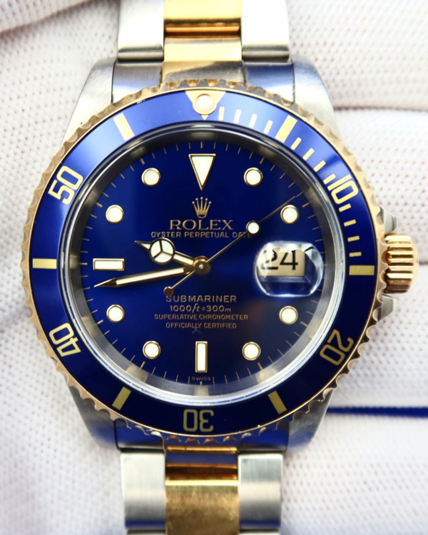1998 Rolex Submariner Date "Bluesy" 40MM Blue Dial Two-Tone Oyster Bracelet (16613)