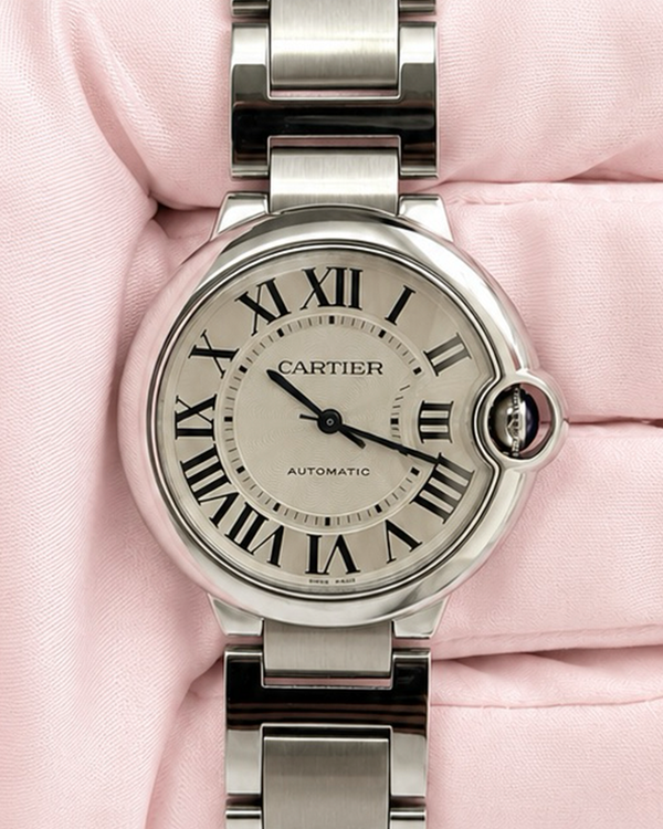 2016 Cartier Ballon Bleu 36MM Silver Dial Steel Bracelet (W6920046)