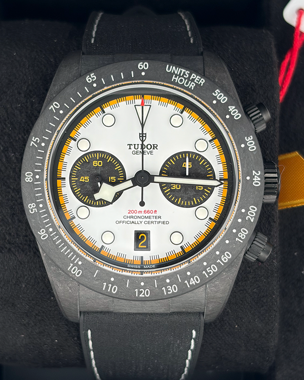 2026 Tudor Black Bay Chrono "Carbon 26" L. E. 42MM White Dial Rubber Strap (79377KN)