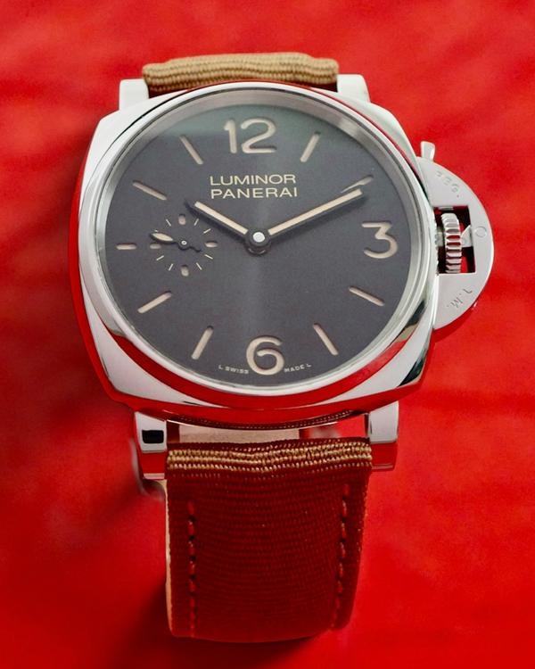 2018 Panerai Luminor Due 3 Days 42MM Black Dial Textile Strap (PAM00676)