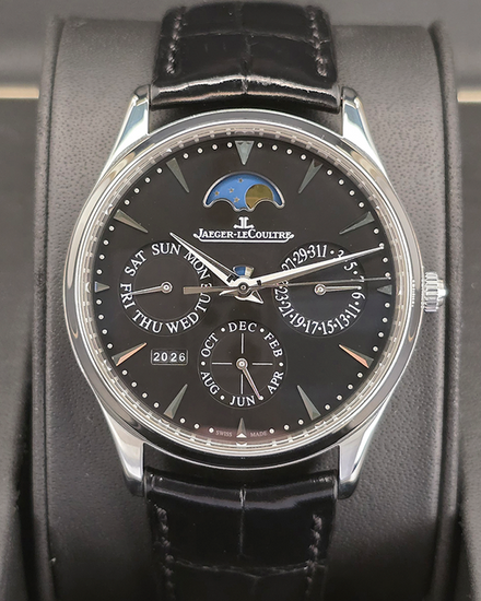 2019 Jaeger-LeCoultre Master Ultra Thin Perpetual Calendar 39MM Black Dial Leather Strap (Q1308470)  :