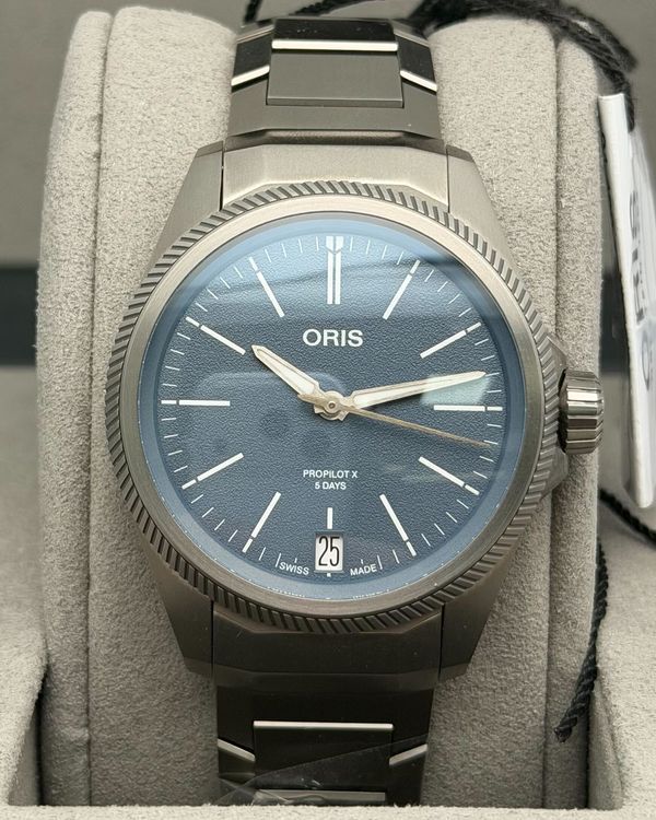 2026 Oris ProPilot X Calibre 400 39MM Blue Dial Titanium Bracelet (01 400 7778 7155)