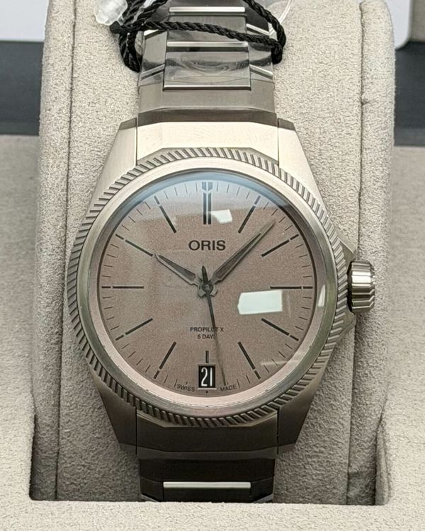 2026 Oris ProPilot X 400 39MM Grey Dial Titanium Bracelet (01 400 7778 7153)
