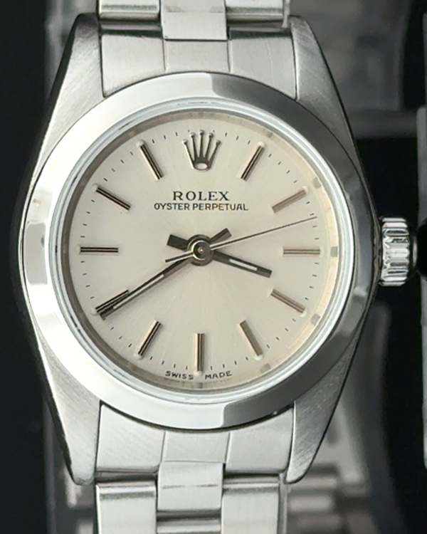 1999 Rolex Oyster Perpetual 24MM Silver Dial Oyster Bracelet (76080)