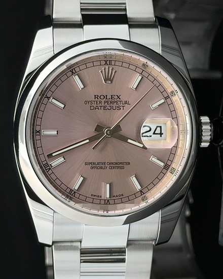 2015 Rolex Datejust 36MM Pink Dial Oyster Bracelet (116200)