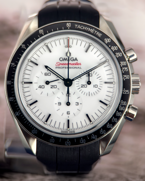 2025 Omega Speedmaster Professional Moonwatch 42MM White Dial Rubber Strap (310.32.42.50.04.002)