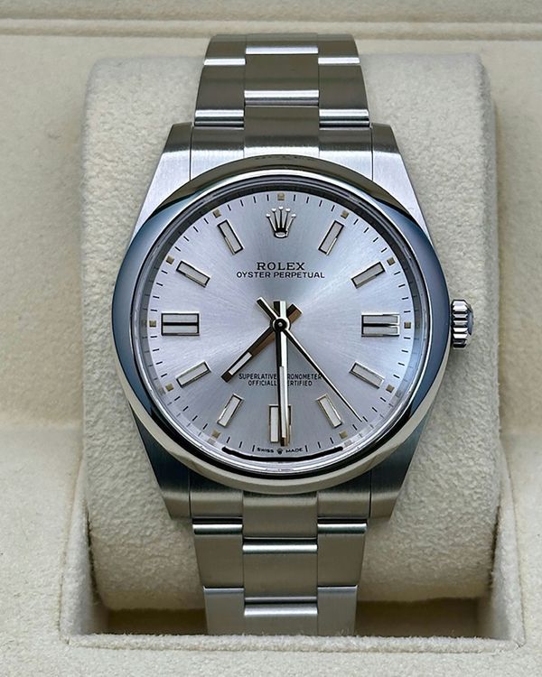 2024 Rolex Oyster Perpetual 41MM Silver Dial Oyster Bracelet (124300)