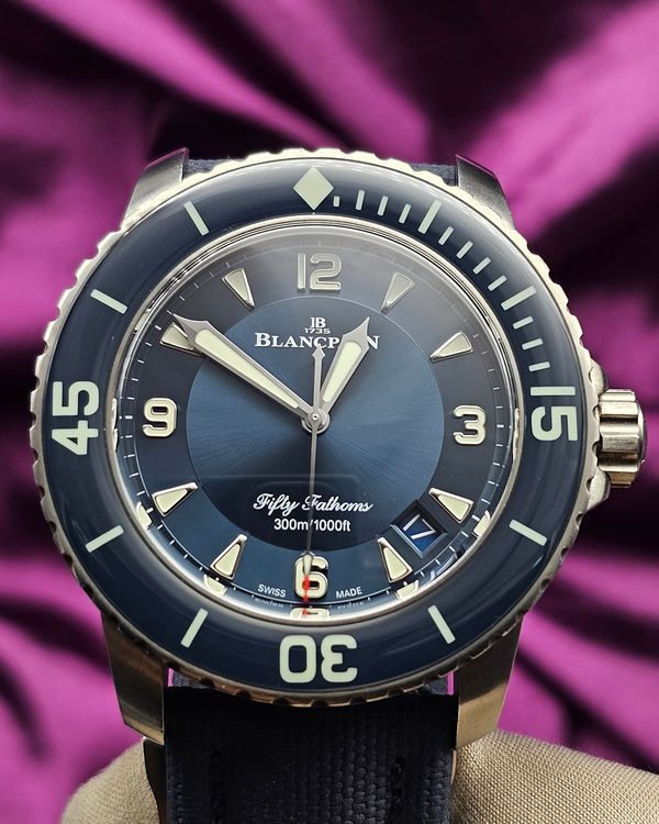 2025 Blancpain Fifty Fathoms 45MM Blue Dial Textile Strap (5015-12B40-052A)