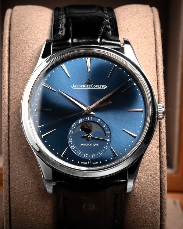 2023 Jaeger-LeCoultre Master Ultra Thin Moon 39MM Blue Dial Leather Strap (Q1368480)