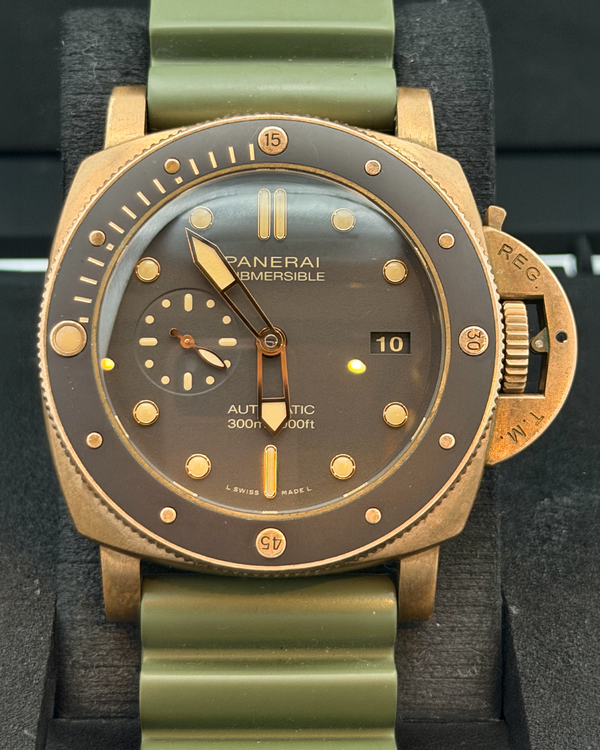 2020 Panerai Submersible Bronzo 47MM Brown Dial Rubber Strap (PAM00968)