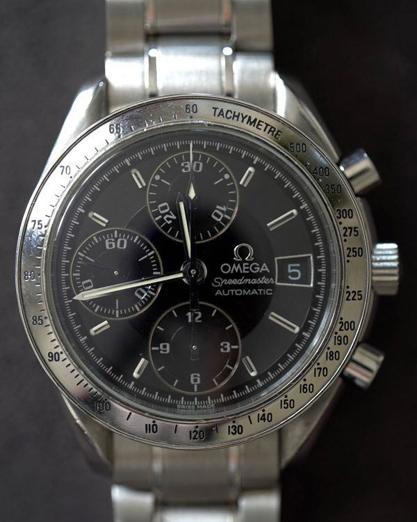 No Reserve - 2000 Omega Speedmaster Date 39MM Black Dial Steel Bracelet (3513.50.00)
