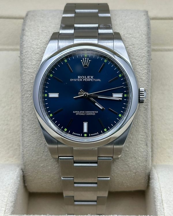 Rolex Oyster Perpetual 39MM Blue Dial Oyster Bracelet (114300)
