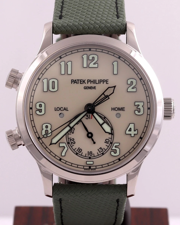 2025 Patek Philippe Calatrava Pilot Travel Time 42mm Ivory Dial Textile Strap (5524G-010)