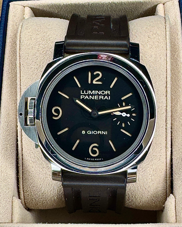 2024 Panerai Luminor Destro 8 Giorni 44MM Black Dial Rubber Strap (PAM01655)