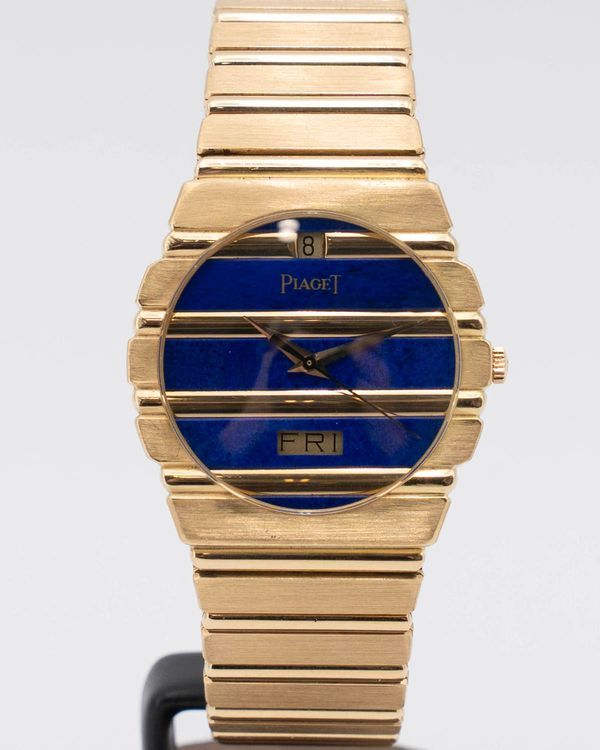 Piaget Polo 33MM Quartz Lapis Lazuli Dial Yellow Gold Bracelet (15562C701)