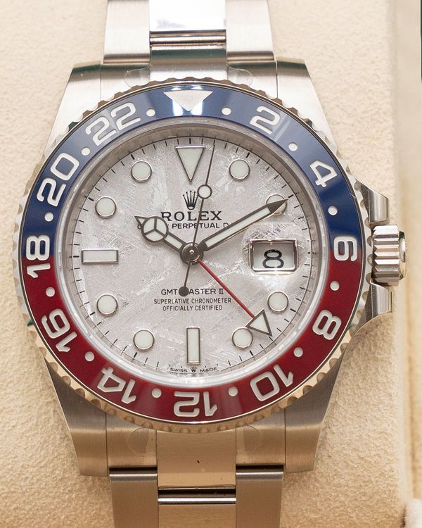 2021 Rolex GMT-Master II "Pepsi" 40MM Meteorite Dial White Gold Oyster Bracelet (126719BLRO)