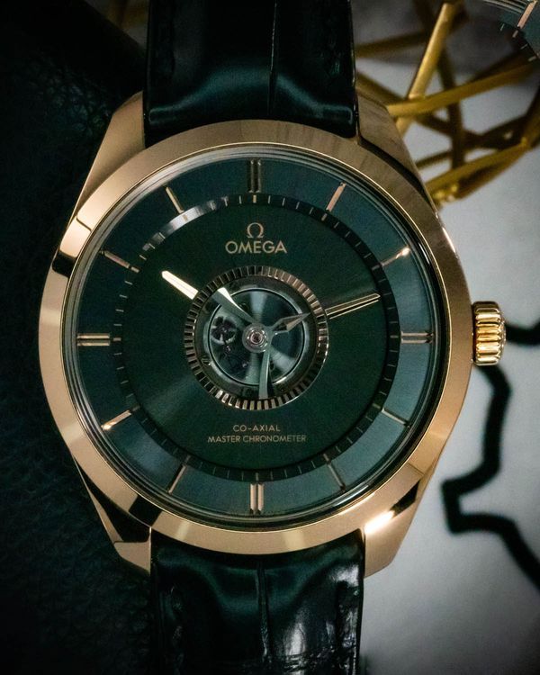2022 Omega De Ville Tourbillon 43MM Green Dial Leather Strap (529.53.43.22.01.001)
