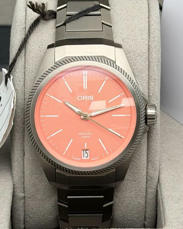 2026 Oris ProPilot X Calibre 400 39MM Pink Dial Titanium Bracelet (01 400 7778 7158)