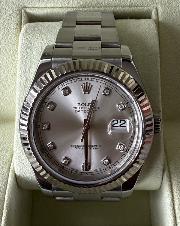 2015 Rolex Datejust II 41MM Silver Dial Oyster Bracelet (116334)