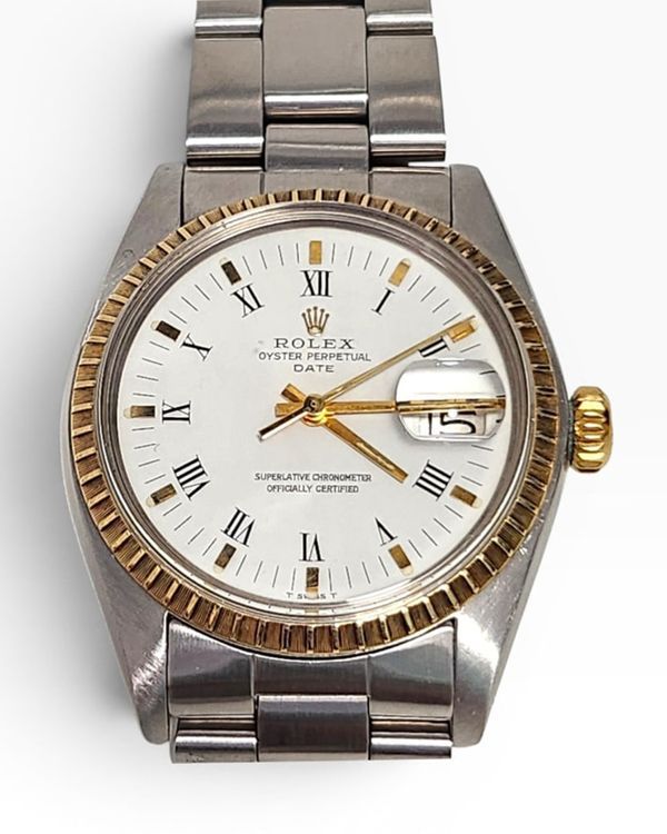 1980 Rolex Oyster Perpetual Date 34MM White Dial Oyster Bracelet (1505)