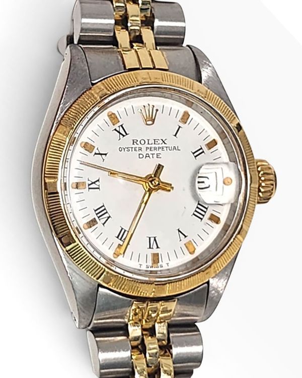 Rolex Oyster Perpetual Lady Date 26MM White Dial Two-Tone Jubilee Bracelet (6916)