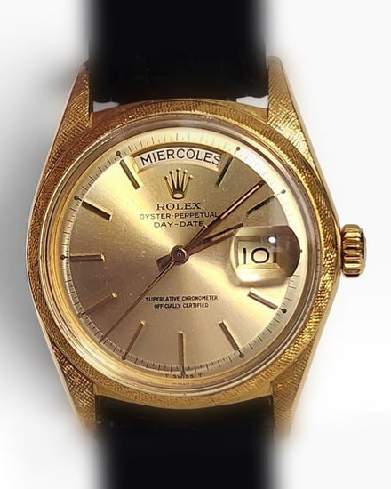 Rolex Day-Date 36MM Champagne Dial Leather Strap (1806)