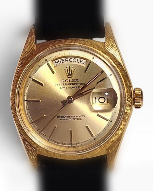 Rolex Day-Date 36MM Champagne Dial Leather Strap (1806)