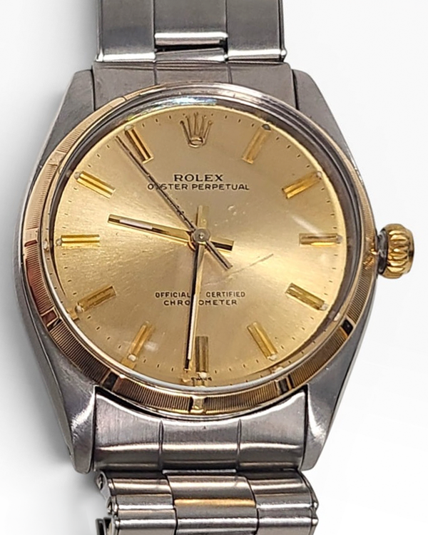Rolex Oyster Perpetual 34mm Tropical Dial Leather Strap (6565)