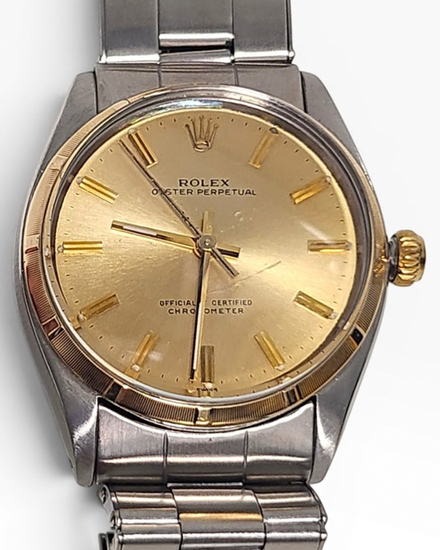 Rolex Oyster Perpetual 34MM Champagne Dial Oyster Bracelet (6565)
