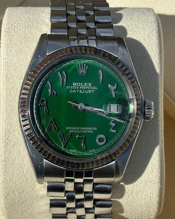 No Reserve - 1976 Rolex Datejust 36MM Aftermarket Green Dial Jubilee Bracelet (1601)