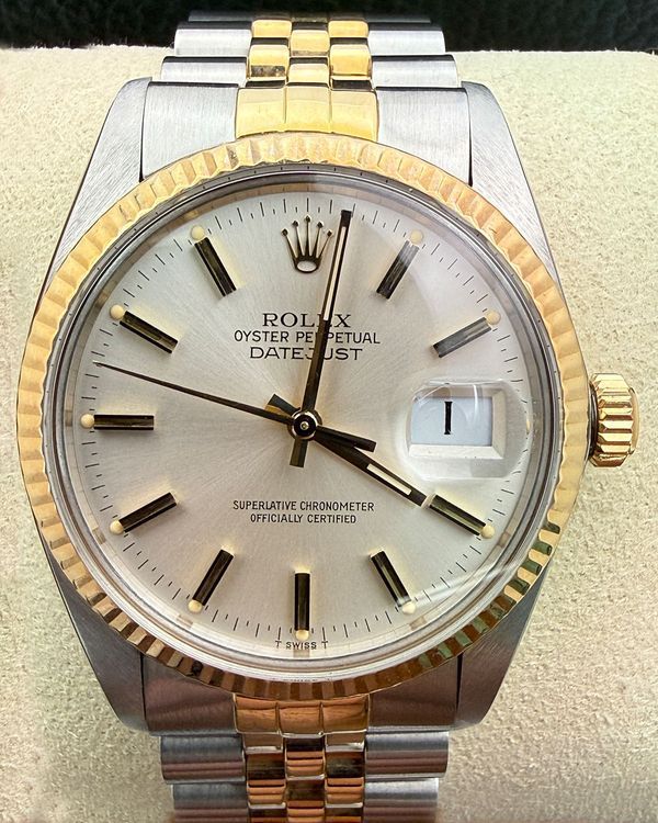 1983  Rolex Datejust 36MM Silver Dial Two-Tone Jubilee Bracelet (16013)