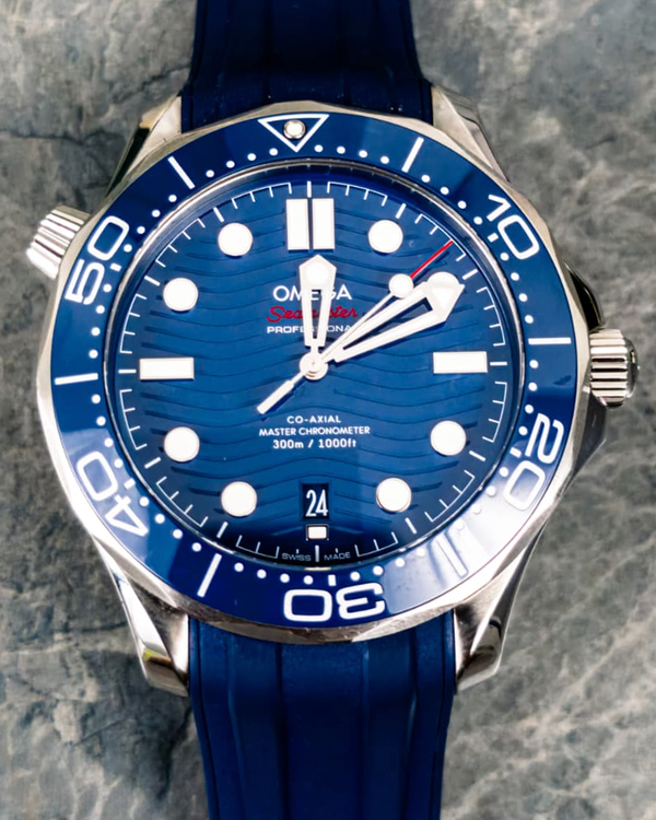 No Reserve - 2024 Omega Seamaster Diver 300M 42MM Blue Dial Rubber Strap (210.32.42.20.03.001)