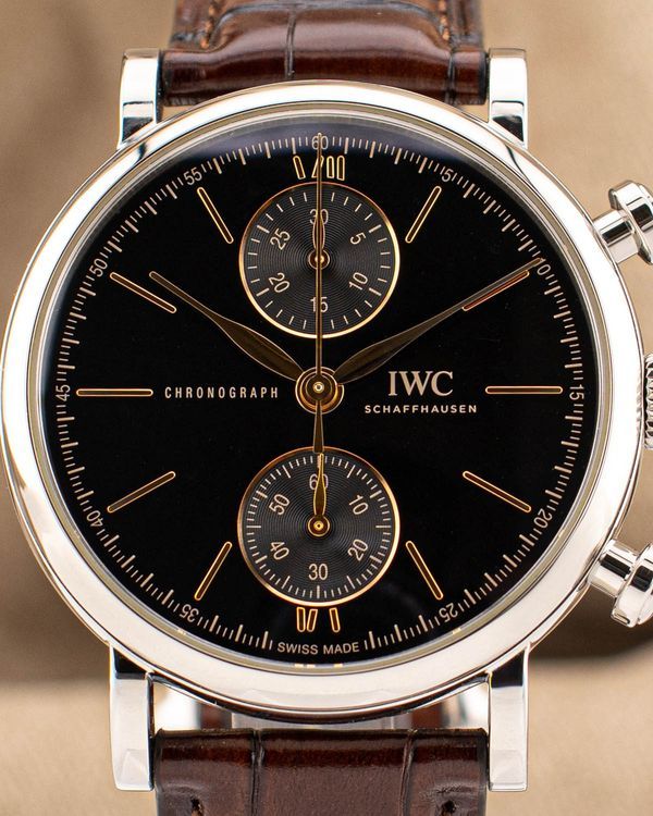 2022 IWC Schaffhausen Portofino 39MM Black Dial Leather Strap (IW391404)