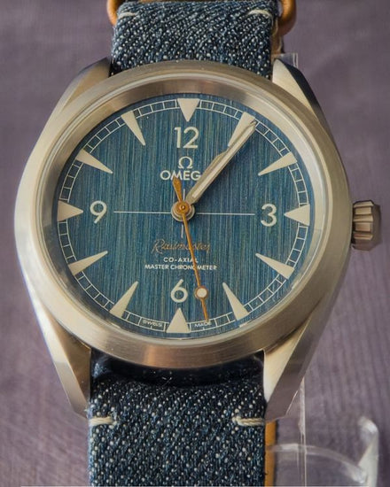 2025 Omega Seamaster Railmaster 40MM "Blue Jeans" Dial Textile Strap (220.12.40.20.03.001)