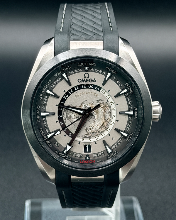 2024 Omega Seamaster Aqua Terra Worldtimer 43MM Grey Dial Rubber Strap (220.92.43.22.99.001)