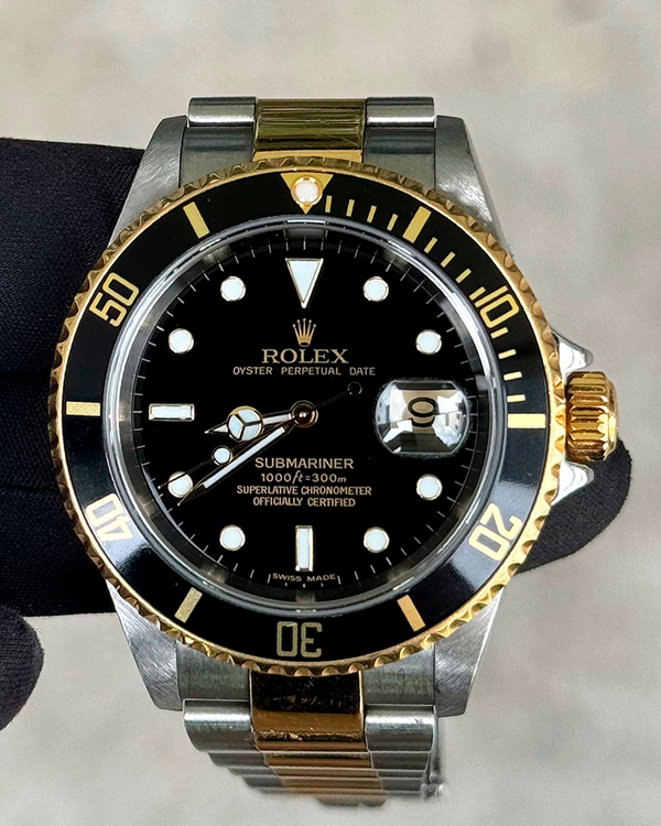 2007 Rolex Submariner Date 40mm Black Dial Two-Tone Oyster Bracelet (16613