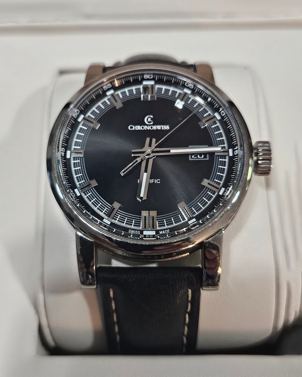 2021 Chronoswiss Pacific 40MM Black Dial Leather Strap (CH2883B)