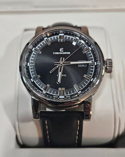 2021 Chronoswiss Pacific 40MM Black Dial Leather Strap (CH2883B)