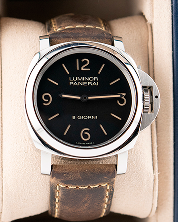 2023 Panerai Luminor 8 Giorni 44MM Black Dial Leather Strap (PAM00914)