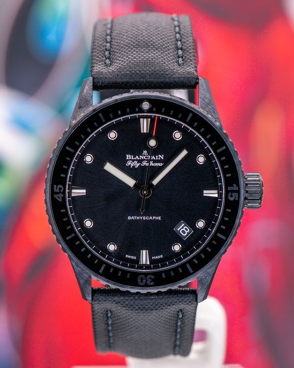 2024 Blancpain Fifty Fathoms Bathyscaphe 43.6MM Black Dial Textile Strap (5000-0130-B52A)