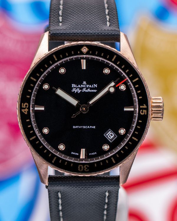 2020 Blancpain Fifty Fathoms Bathyscape 43MM Black Dial Textile Strap (5000-36S30-B52A)