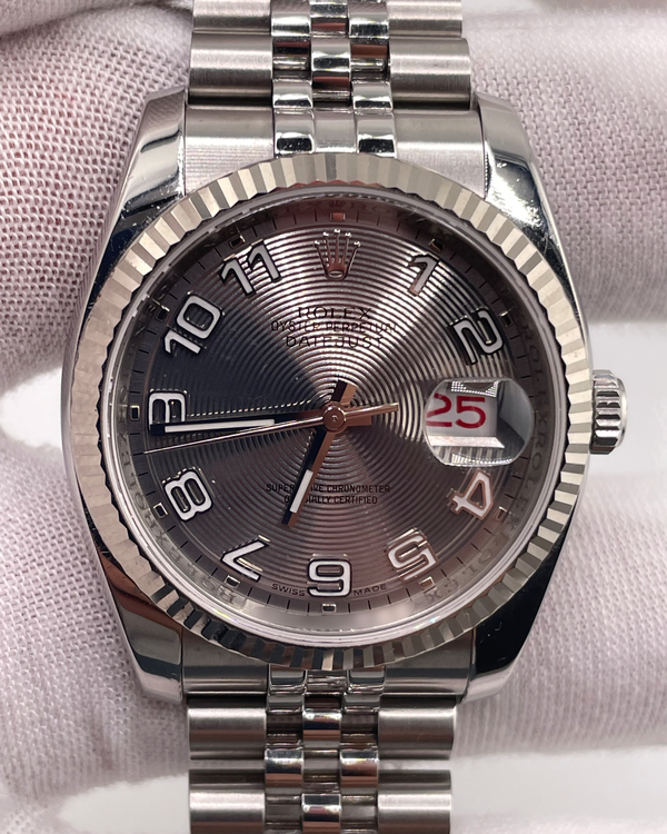 Rolex Datejust 36mm Silver Concentric Dial Super Jubilee Bracelet (116234)