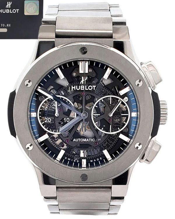 2020 Hublot Classic Fusion Aerofusion Chronograph 45mm Skeleton Dial (528.NX.0170.NX)Titanium Bracelet