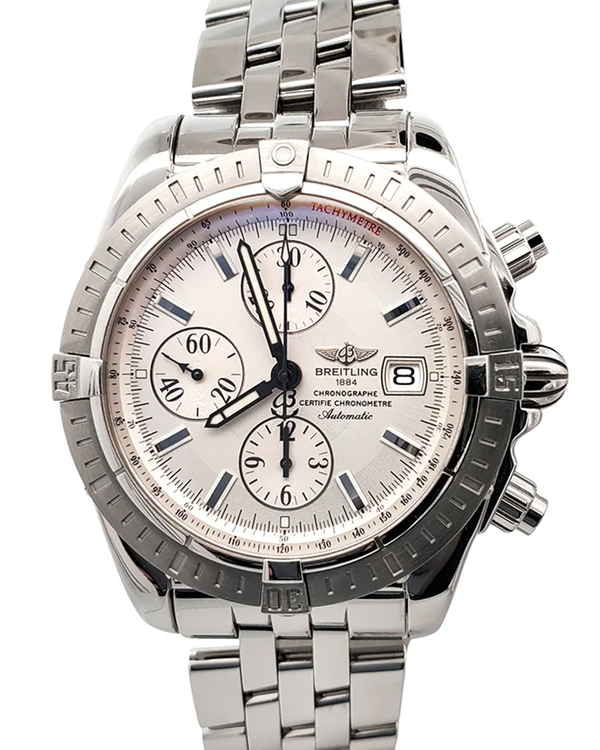 2004 Breitling Chronomat Evolution 44MM Silver Dial Steel Bracelet (A13356)