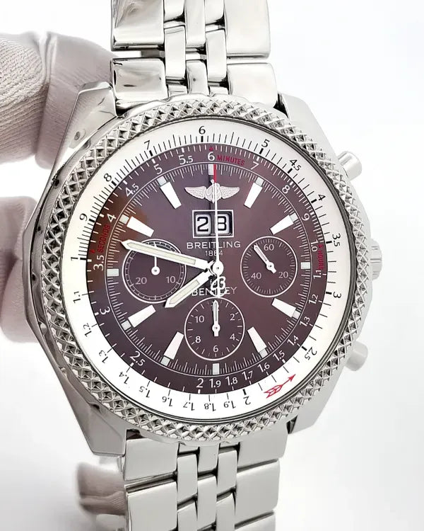 Breitling Bentley 6.75 Chronograph 49mm Brown Dial Steel Bracelet (A44362)