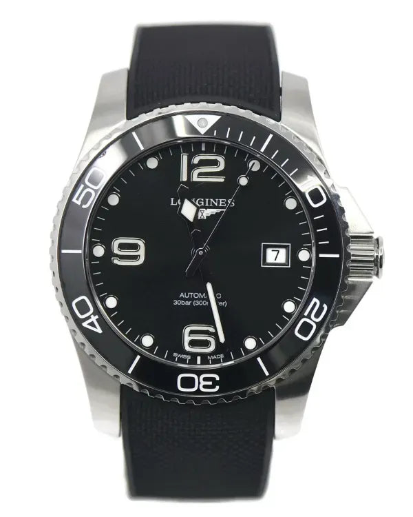 2019 Longines HydroConquest 41MM Black Dial Rubber Strap (L3.781.4.56.9)