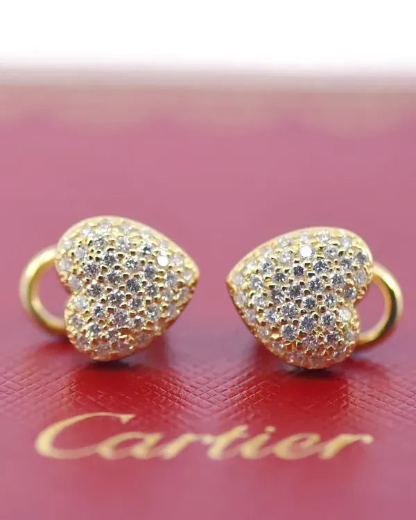 Cartier Accessories Heart Earrings 11MM Yellow Gold/Diamonds (N/A)