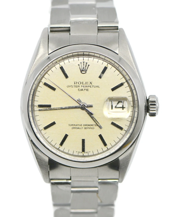 Rolex Oyster Perpetual Date 34MM Champagne "Tropical" Dial Oyster Bracelet (1500)